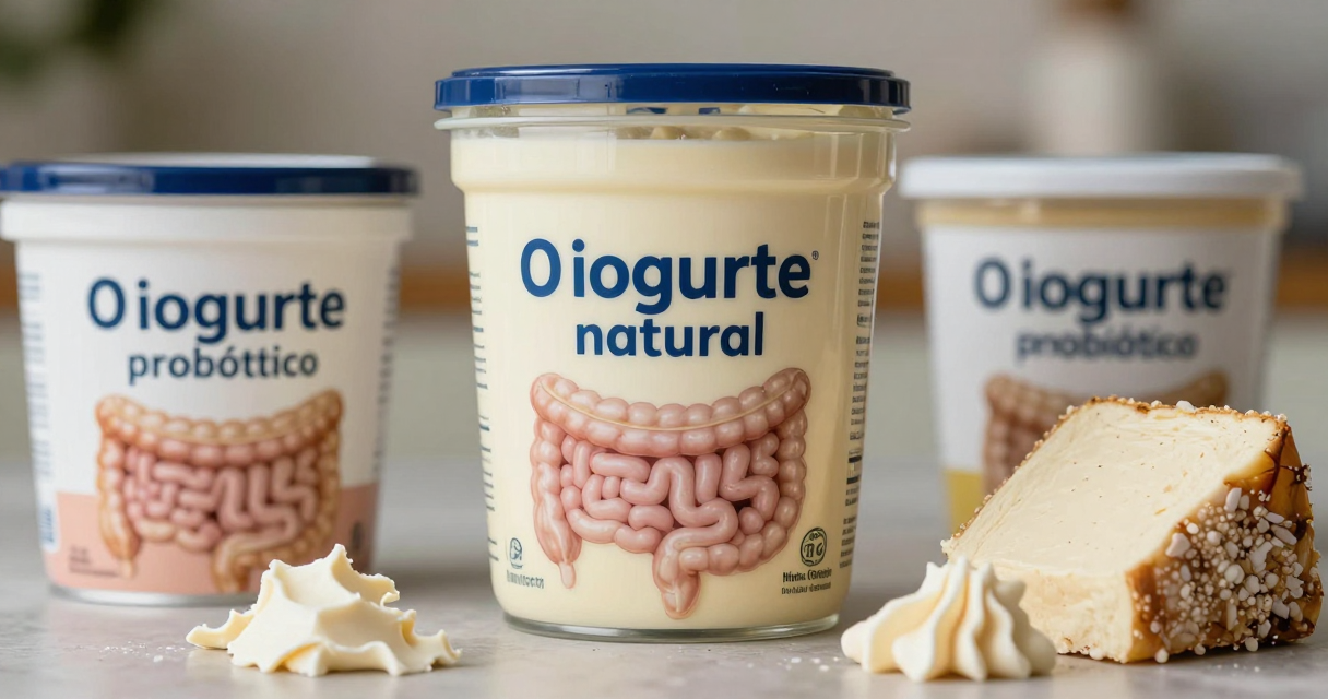 Iogurte natural com probióticos para o intestino