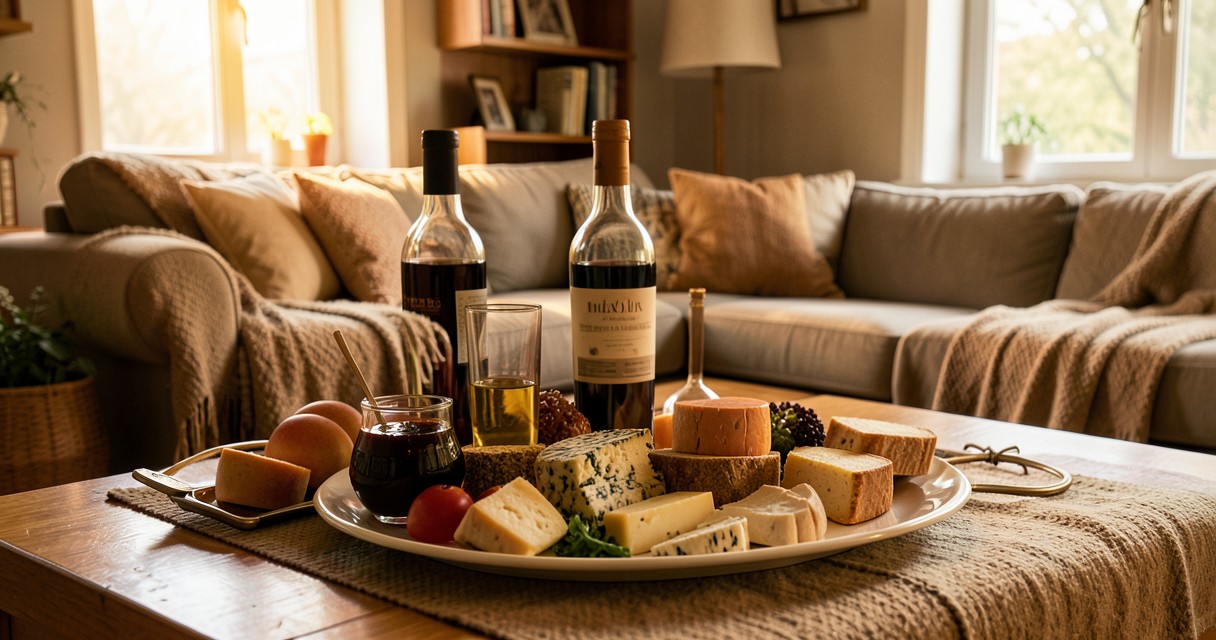 Receitas relaxantes para noites tranquilas com vinho e queijo